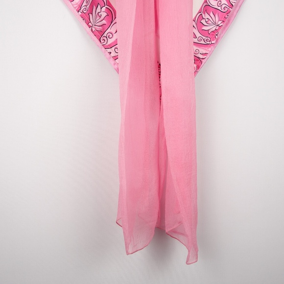 Lorena Conti Paris Pink Sleeveless Top w/ Scarf Collar Made In France, Size 2 - Picture 10 of 16